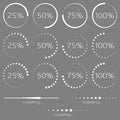 Set of loading elements. Preloaders and progress bar
