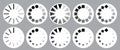 Set of loading icons. Load bar icons in circles. Easy editing part