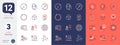 Set of Loan percent, Yen money and Startup line icons. For design. Vector