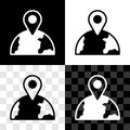 Set Location on the globe icon isolated on black and white, transparent background. World or Earth sign. Vector Royalty Free Stock Photo