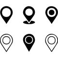 Set of location map pin icons for navigation Royalty Free Stock Photo