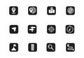 Set of location and navigation icons in rounded rectangle shape Royalty Free Stock Photo