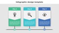 Set Location with person, Magnifying glass for search and Human resources. Business infographic template. Vector