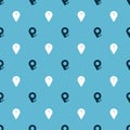 Set Location and Unknown route point on seamless pattern. Vector Royalty Free Stock Photo