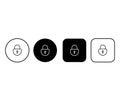 Set of lock buttons, editable stroke. A collection of padlock icons for access control, security, privacy and authentication