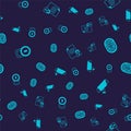 Set Lock, Fingerprint, Document and lock and Security camera on seamless pattern. Vector Royalty Free Stock Photo