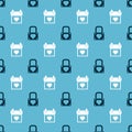 Set Lock and heart and Calendar with heart on seamless pattern. Vector