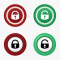 Set of lock and unlock icon. Different styles. Accessibility. Illustration vector Royalty Free Stock Photo