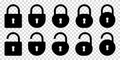 Set of lock and unlock icons Royalty Free Stock Photo