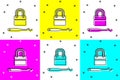Set Lockpicks or lock picks for lock picking icon isolated on color background. Vector Royalty Free Stock Photo