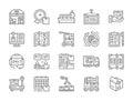 Set of Logistics and Delivery Line Icons. Warehouse, Cargo, Container and more.