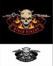 Set Logo Bikers Skull Fire Handlebar