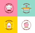 Set of logo for cooking classes and courses.