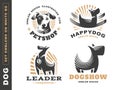 Set logo illustration dog, pet emblem on white background Royalty Free Stock Photo