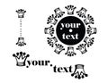 Set logo or label with crown Royalty Free Stock Photo