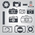 Set of logo and logotype elements for photoraph Royalty Free Stock Photo