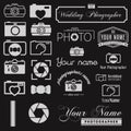 Set of logo and logotype elements for photoraph, web site and applications Royalty Free Stock Photo