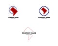 Set of Logo Map of the Washington D.C District Royalty Free Stock Photo