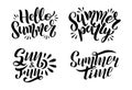 Set Of Logo Text - Hello Summer, Summer Time, Party, Sun And Fun
