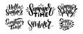 Set of logo text - hello summer, summer time, party, sun and fun Royalty Free Stock Photo