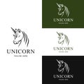 Set of Logo unicorn design