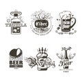 Set of logos of alcoholic beverages.