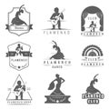 Set Logos and Badges Flamenco Royalty Free Stock Photo