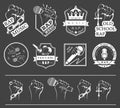 Set logos and Badges Rap Music Royalty Free Stock Photo