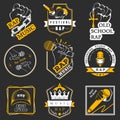 Set logos and Badges Rap Music Royalty Free Stock Photo