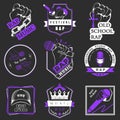 Set logos and Badges Rap Music Royalty Free Stock Photo