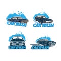 car wash service logo vector set design Royalty Free Stock Photo