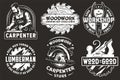 Set of logos for carpentry or wood carving or sawing