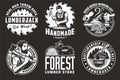 Set of logos for carpentry or wood carving or sawing