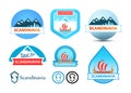Set of Logos and Emblem for Travel to Scandinavia