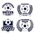 set of logos, emblems on the theme of soccer, football. design concept of football icons, Printing on T-shirts