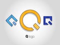 Set of logos in the form of letter q Royalty Free Stock Photo