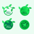 A set of logos 100% organic food. organic food icon. organic food label