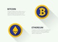 A set of logos of popular crypto currency.
