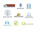 Set of logos real estate, eco house. Logos in vector on white