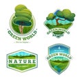 Set of logos, signs, badges with nature, landscape Royalty Free Stock Photo