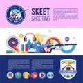 Set of logos of sports club. Shooting Skeet. Banners with