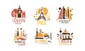 Set of logos for the traveler. Vector illustration on a white background.
