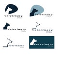 Set of logos for vet clinic with dog