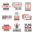 Set of logotypes for video bloggers