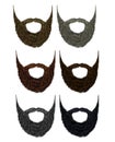 Set long beard and mustache different colors. fashion beauty style .