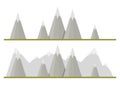 Set of long gray geometric simple mountains