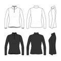 Set of long sleeved t-shirt with zipper. Royalty Free Stock Photo