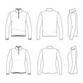 Set of long sleeved t-shirt with zipper. Royalty Free Stock Photo