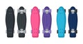 Set of longboard icon in flat style isolated on white background