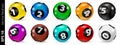 Set of Lottery Colored Number Balls 0-9